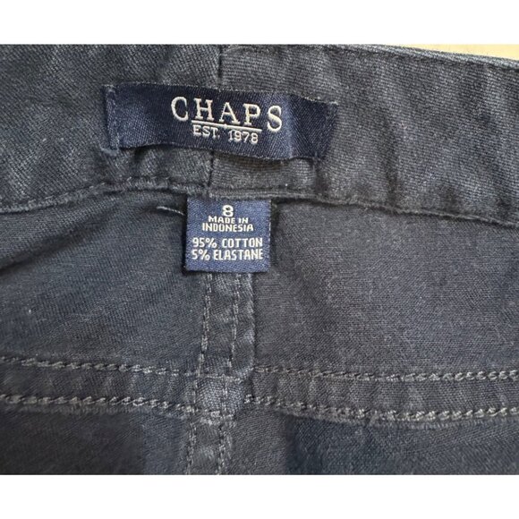 Chaps Womens Navy Stretch Slim Fit Pants Size 8 - Picture 3 of 8